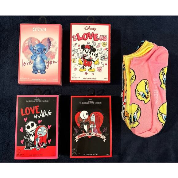 Disney and Looney Tunes Sock Bundle - 14 Pairs of Socks! - Picture 1 of 12